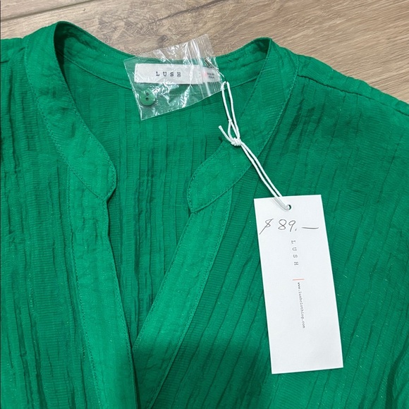 Lush Jade Emerald Green long sleeve dress size medium new with tags - Picture 7 of 8
